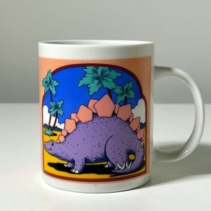 Vintage 80s 90s Sanyei Miyazaki Creates Dinosaur Mug Retro Colours